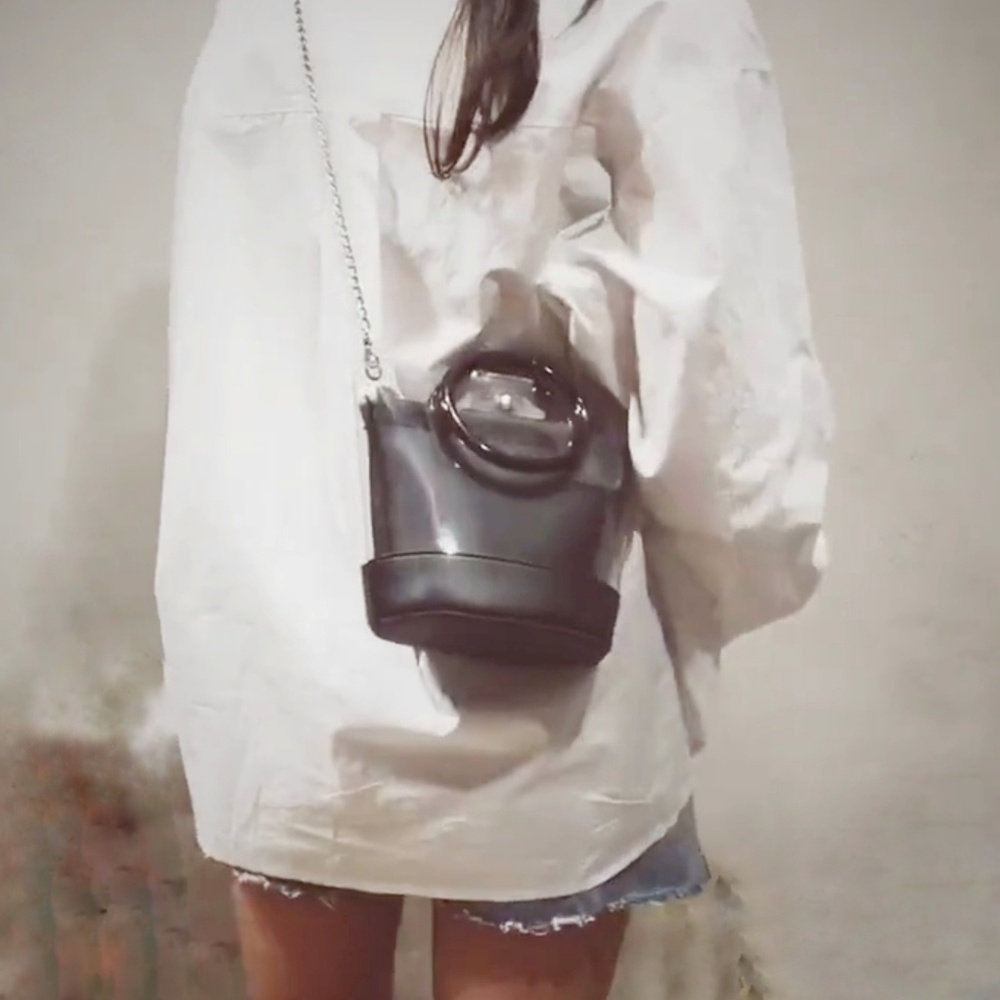 Transparent Leather Mini Cross-body Tote